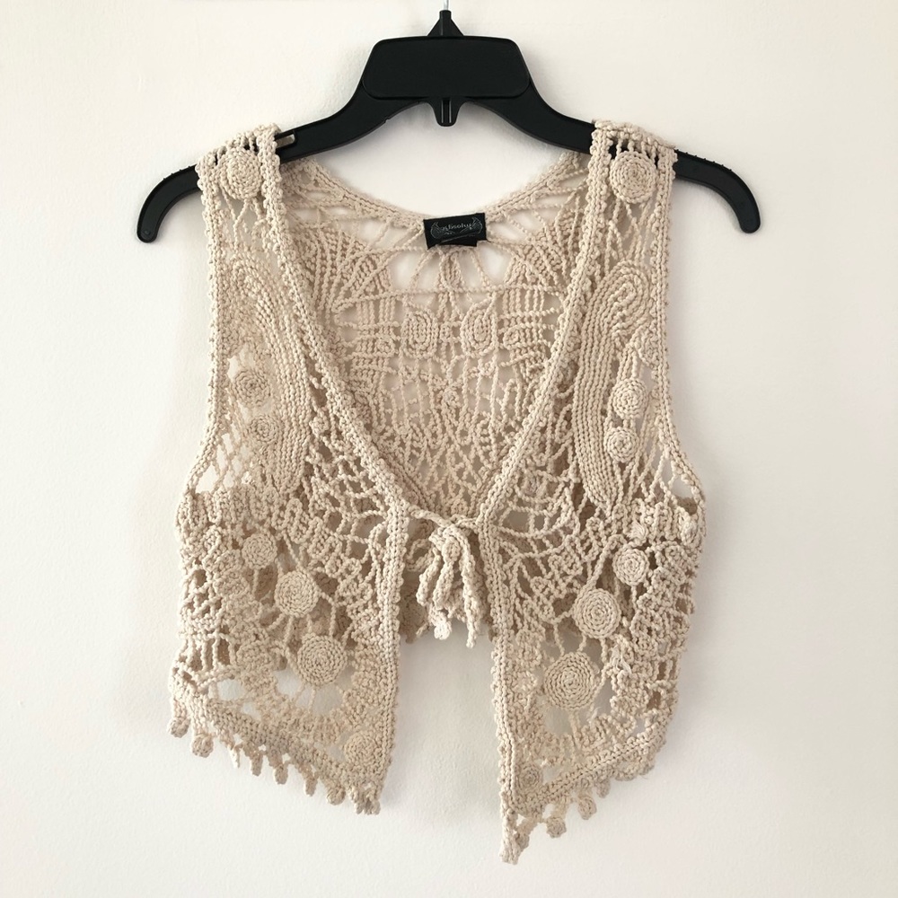 Romantic Detailed Crochet Vest Cover-Up